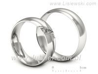 Obrączki ślubne obrączki z białego złota z diamentami złote - o300b- 3
