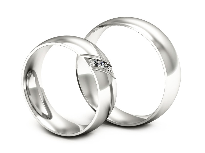 Obrączki ślubne z diamentami białe złoto - o300b — zdjęcie 3