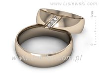 Obrączki ślubne złote obrączki z diamentami złoto różowe 585 - o300c- 2