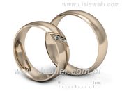 Obrączki ślubne z diamentami złoto różowe 585 - o300c - 3