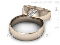 Obrączki ślubne obrączki z diamentami złote różowe i białe - o300cb- 2
