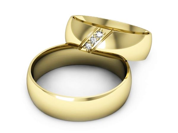 Obrączki ślubne obrączki z diamentami żółte złoto - o300z