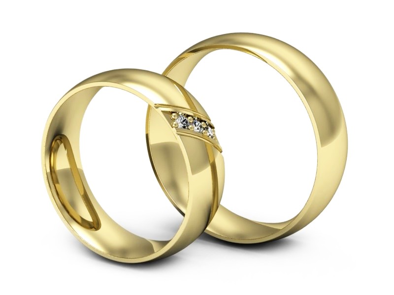 Obrączki ślubne z diamentami żółte złoto - o300z — zdjęcie 3