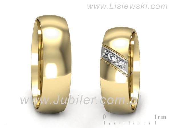 Obrączki ślubne złote obrączki z diamentami żółte białe złoto - o300zb- 1