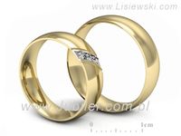 Obrączki ślubne złote obrączki z diamentami żółte białe złoto - o300zb- 3