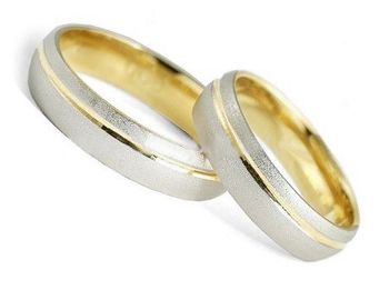 Obrączki ślubne klasyczne żółte złoto rodowane 585 - o603 - 1