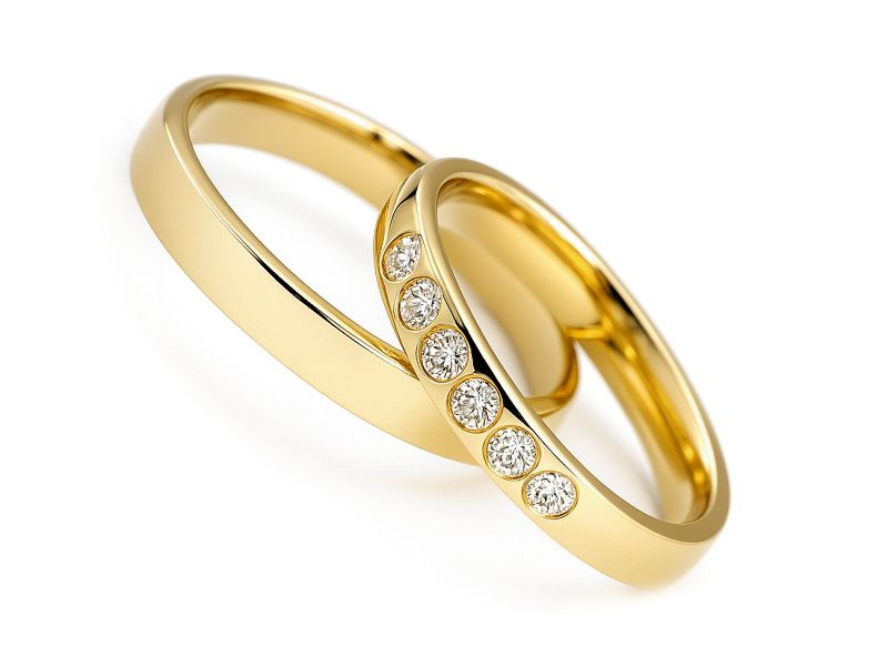 Obrączki ślubne z cyrkoniami - o607