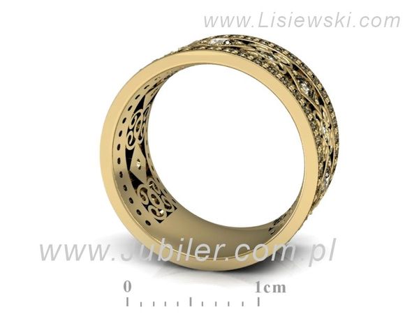 Obrączka Złoty Pierścionek z brylantami złoto żółte złoto - OB_P15022z