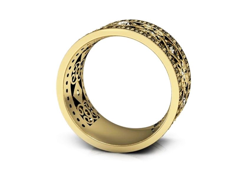 Obrączka Pierścionek z brylantami żółte złoto - OB_P15022z - 3