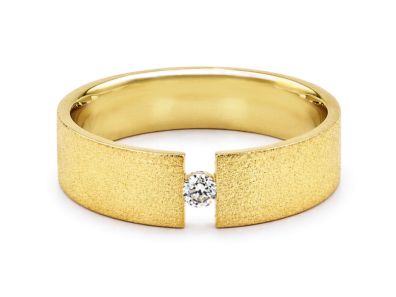 Obrączka z brylantem żółte złoto - obr0005d — zdjęcie 2