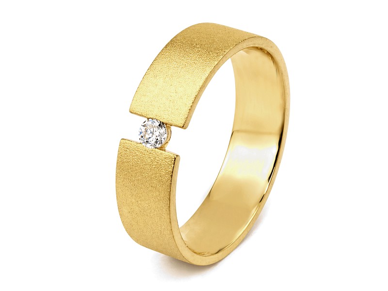 Obrączka z brylantem żółte złoto - obr0005d