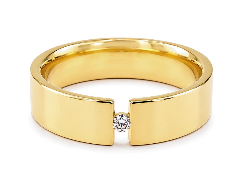 Obrączka złota z brylantem - obr0007 — zdjęcie 2