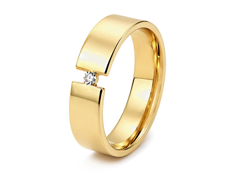 Obrączka złota z brylantem - obr0007