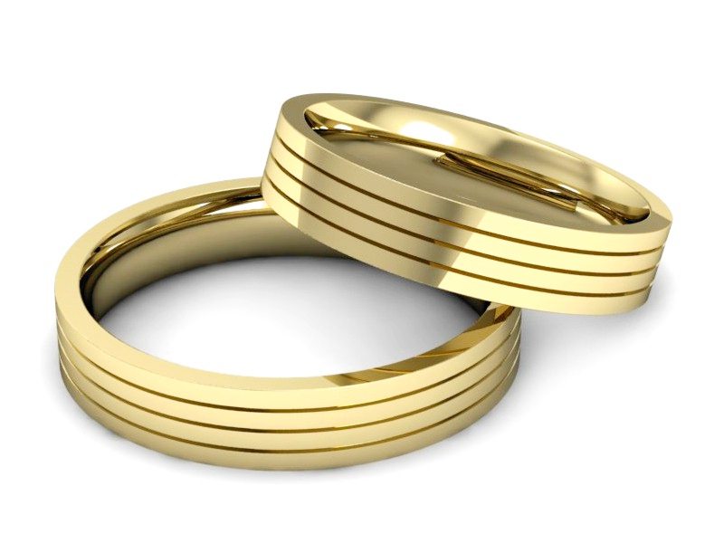 Obrączki ślubne żółte złoto obrączki klasyczne - obr0008z — zdjęcie 2