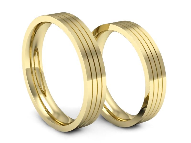 Obrączki ślubne żółte złoto obrączki klasyczne - obr0008z — zdjęcie 3