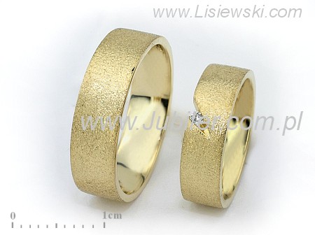 Obrączki ślubne z diamentem żółte złoto - obr2 — zdjęcie 3