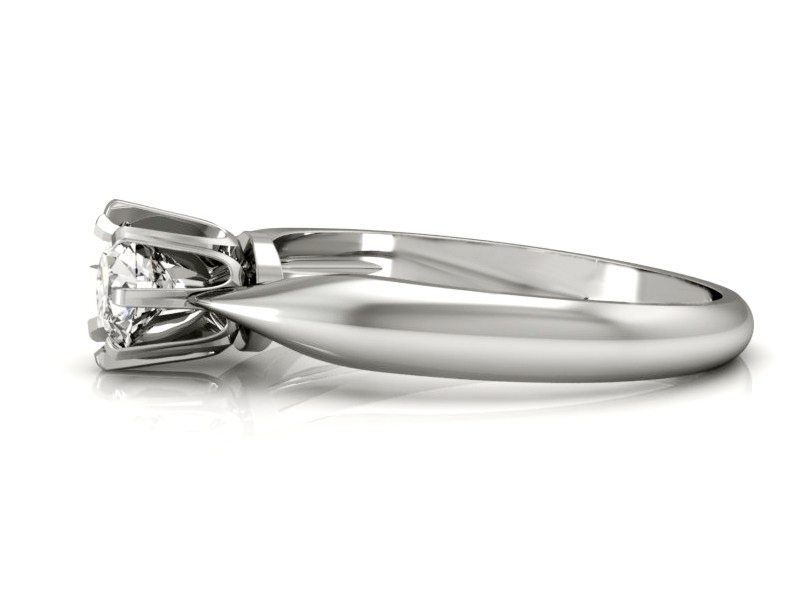 Złoty pierścionek z diamentem białe złoto - P15001bbr_P_G — zdjęcie 2