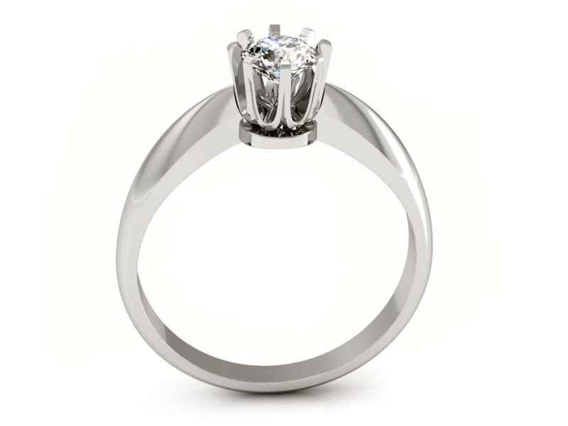 Złoty pierścionek z diamentem białe złoto - P15001bbr_P_G — zdjęcie 3