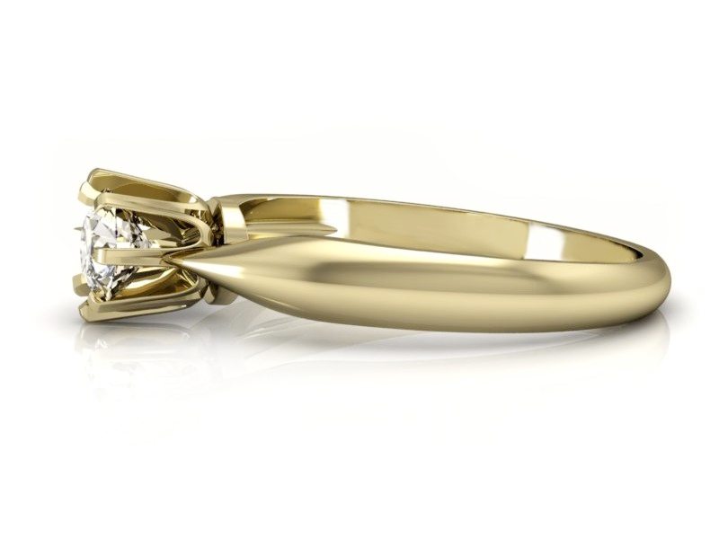 Złoty pierścionek z brylantem żółte złoto - P15001zbr_SI_I_ — zdjęcie 2