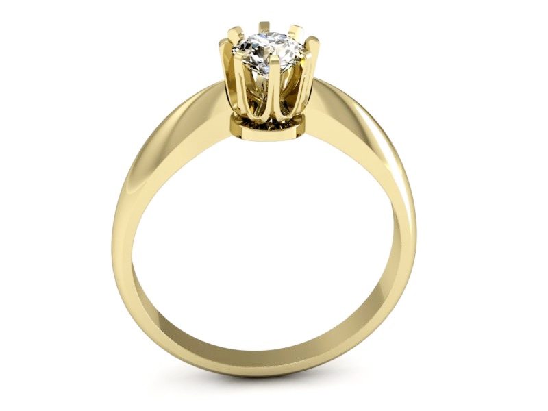 Złoty pierścionek z brylantem żółte złoto - P15001zbr_SI_I_ — zdjęcie 3