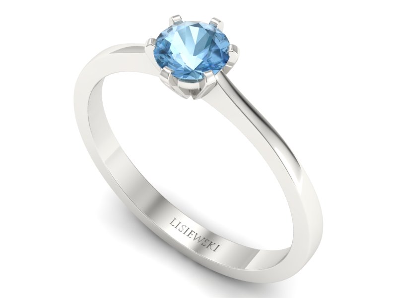 Złoty pierścionek z topazem białe złoto - p15003ba — zdjęcie 3