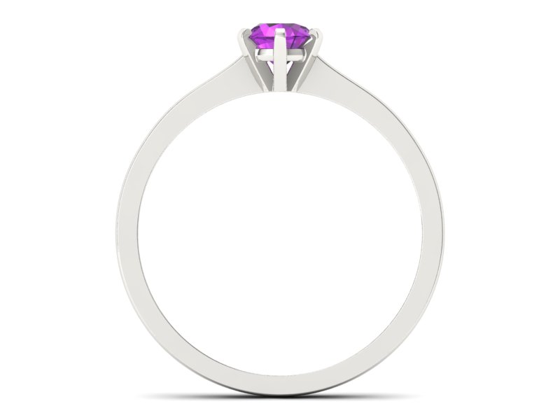 Złoty pierścionek z ametystem białe złoto - p15003bat — zdjęcie 2
