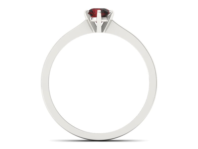 Złoty pierścionek z granatem białe złoto - p15003bgr — zdjęcie 2