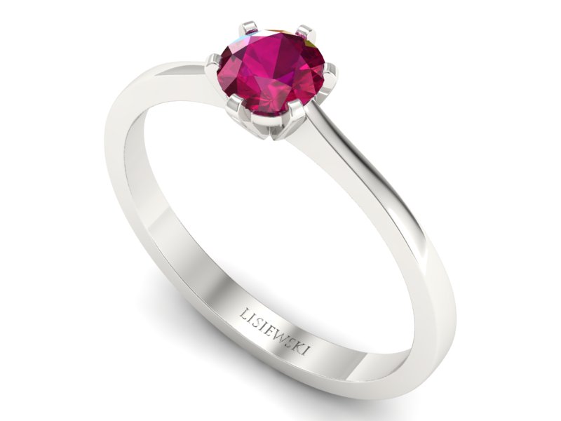 Złoty pierścionek z rubinem białe złoto - p15003br — zdjęcie 3