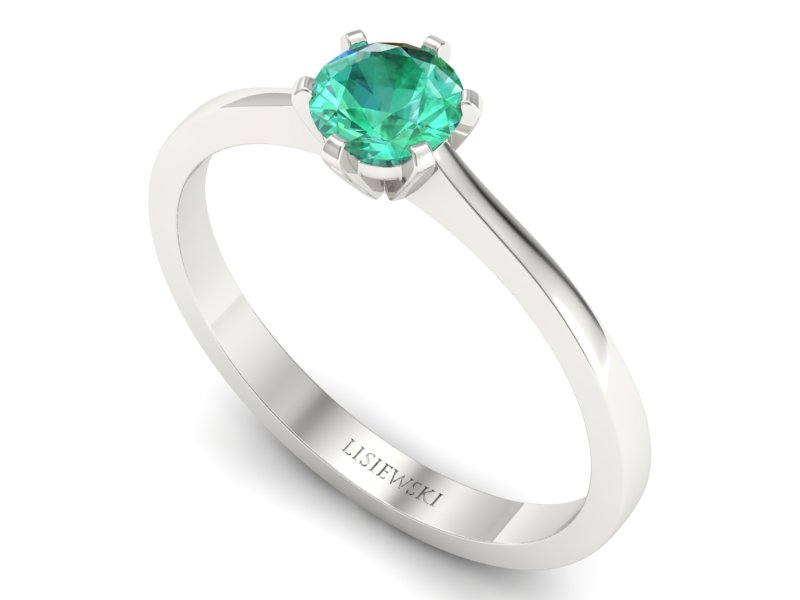 Złoty pierścionek ze szmaragdem - p15003bsm — zdjęcie 3