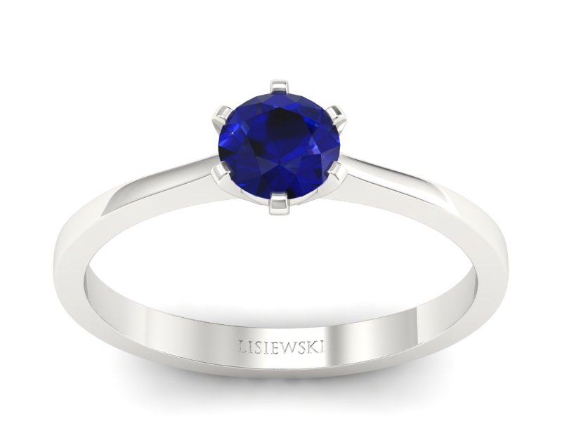 Złoty pierścionek ze spinelem białe złoto - p15003bsp