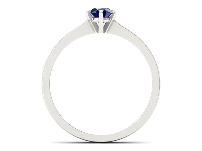 Złoty pierścionek z szafirem białe złoto - p15003bsz — zdjęcie 2