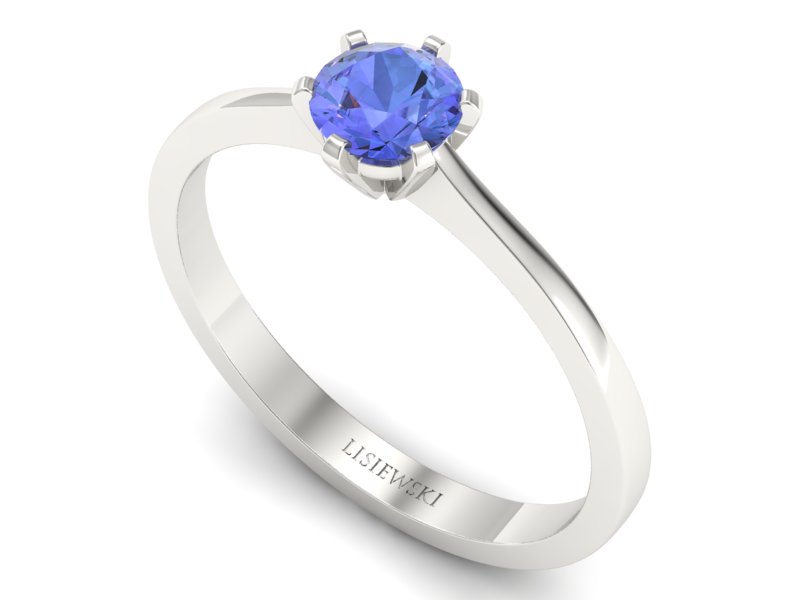 Złoty pierścionek z tanzanitem białe złoto - p15003bt — zdjęcie 3