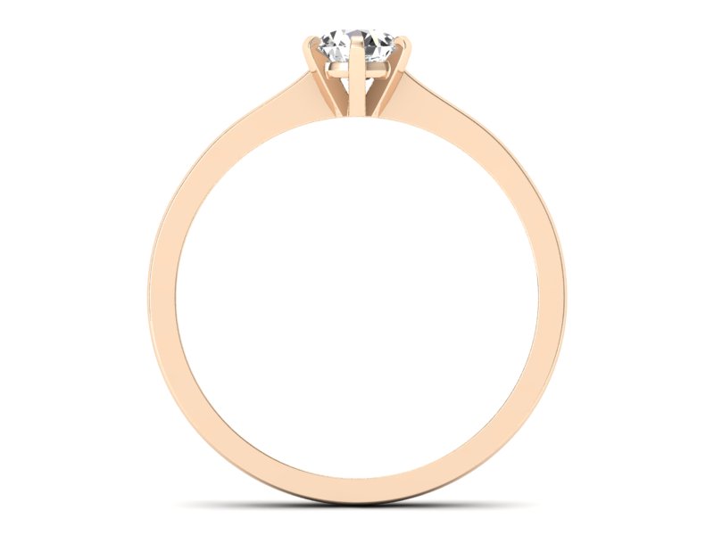 Złoty pierścionek z brylantem różowe złoto - p15003c — zdjęcie 2