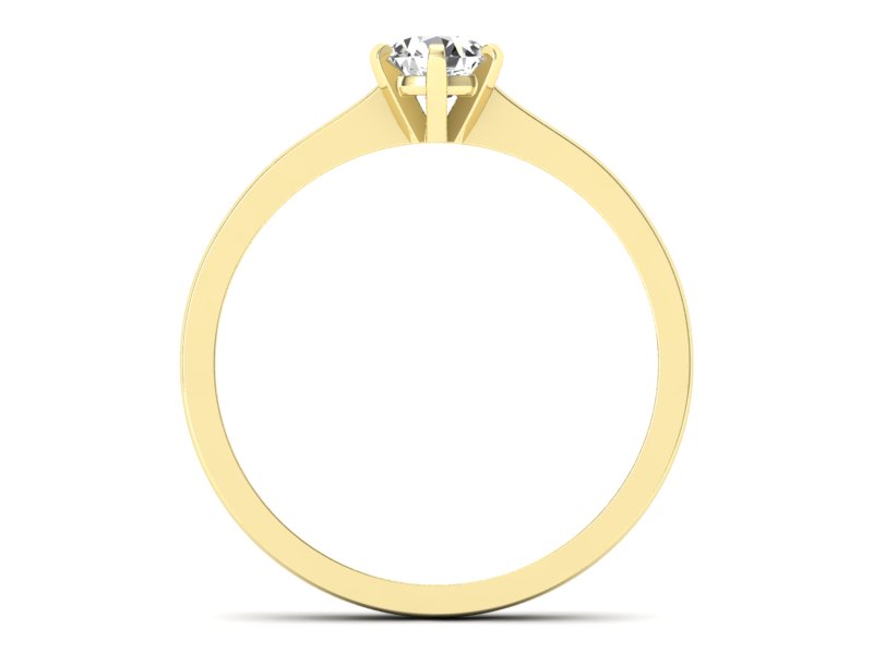 Złoty pierścionek z brylantem żółte złoto - P15003z — zdjęcie 2