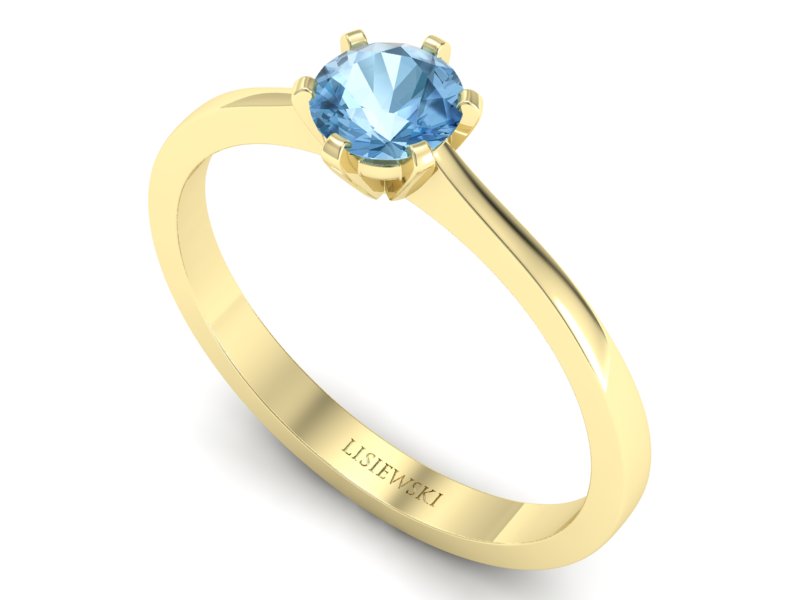 Złoty pierścionek z topazem - p15003za — zdjęcie 3