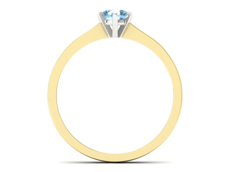 Złoty pierścionek z topazem dwukolorowe złoto - p15003zba — zdjęcie 2