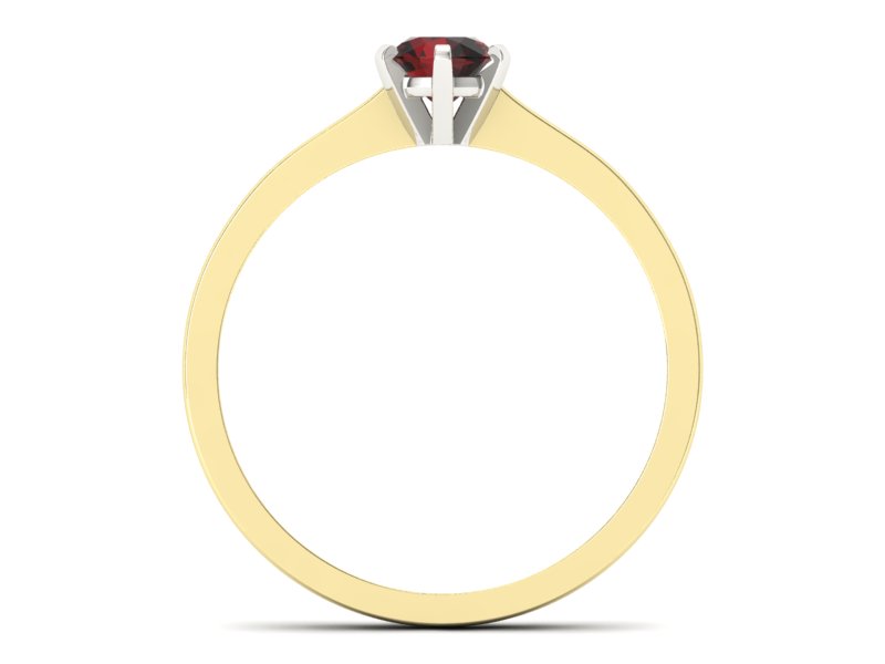 Złoty pierścionek z granatem dwukolorowe złoto - p15003zbgr — zdjęcie 2