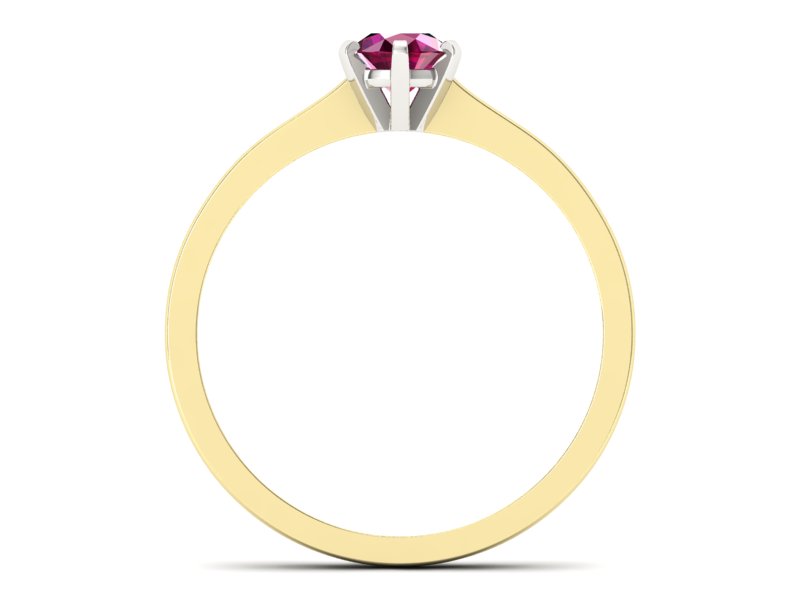 Złoty pierścionek z rubinem dwukolorowe złoto - p15003zbr — zdjęcie 2