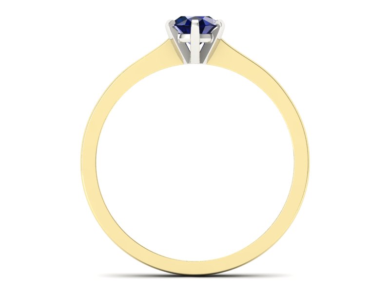 Złoty pierścionek z szafirem dwukolorowe złoto - p15003zbsz — zdjęcie 2
