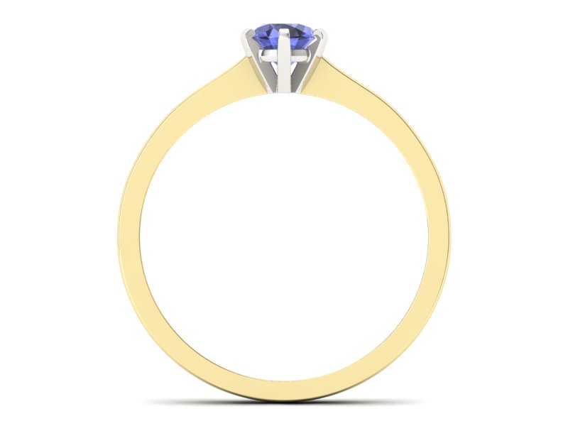 Złoty pierścionek z tanzanitem - p15003zbt — zdjęcie 2