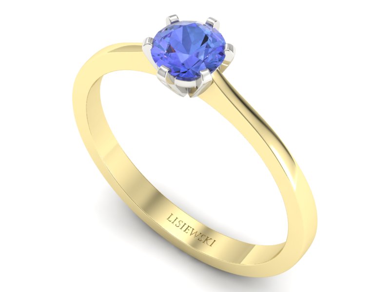 Złoty pierścionek z tanzanitem - p15003zbt — zdjęcie 3
