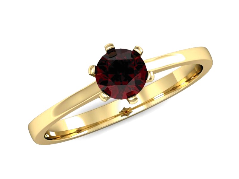 Złoty pierścionek z granatem żółte złoto - p15003zgr — zdjęcie 4
