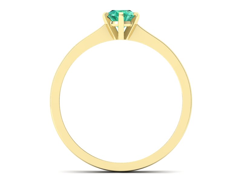 Złoty pierścionek ze szmaragdem żółte złoto - p15003zsm — zdjęcie 2