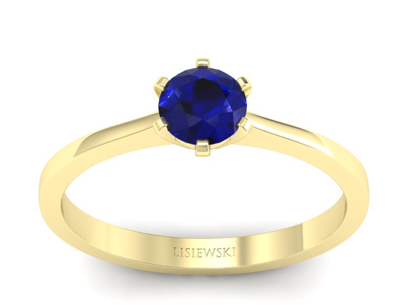 Złoty pierścionek żółte złoto spinel - p15003zsp