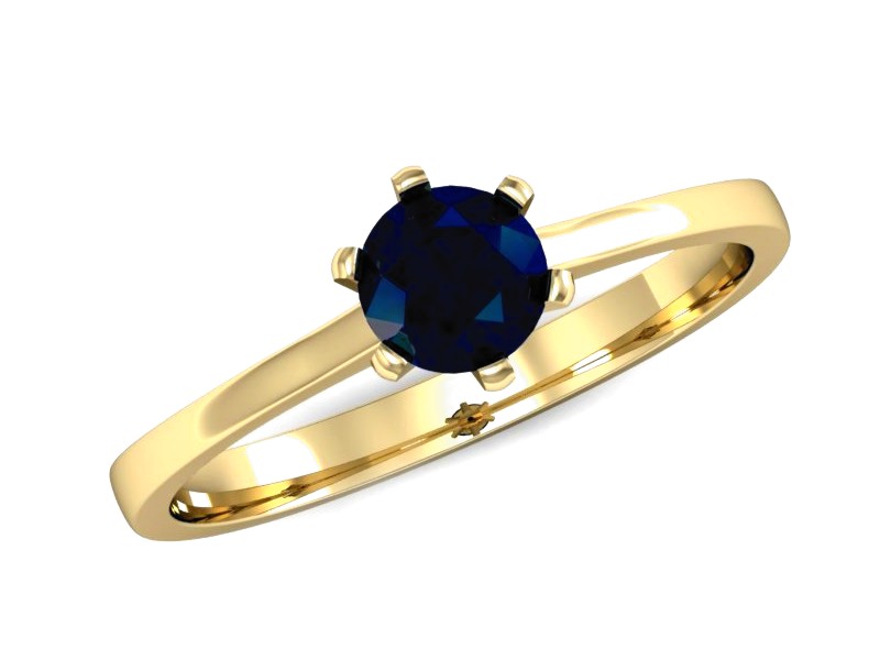Złoty pierścionek z szafirem żółte złoto - p15003zsz — zdjęcie 4