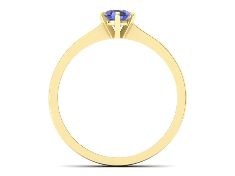 Złoty pierścionek z tanzanitem żółte złoto - p15003zt — zdjęcie 2