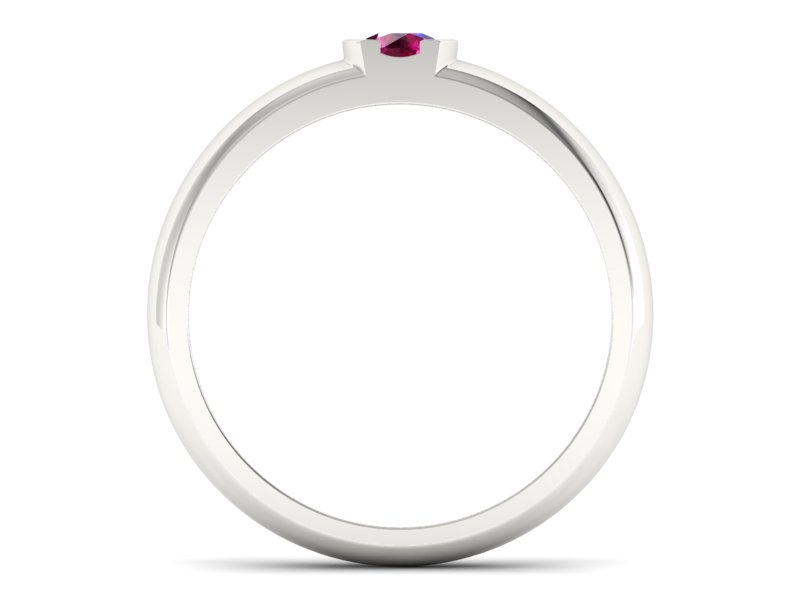 Złoty pierścionek z rubinem białe złoto - p15004br — zdjęcie 2