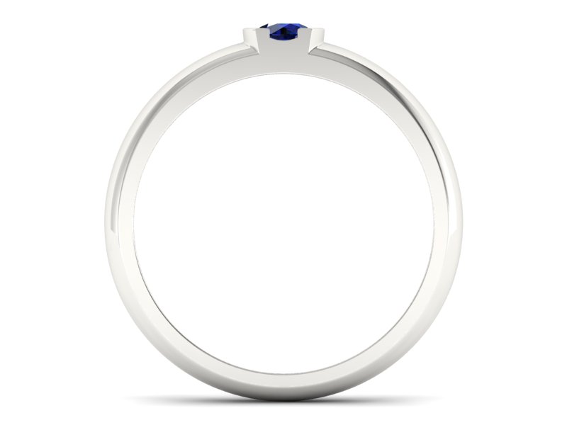 Złoty pierścionek z szafirem białe złoto - p15004bsz — zdjęcie 2