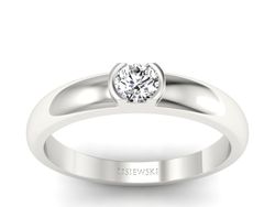 Pierścionek z platyny z diamentem - P15004pt