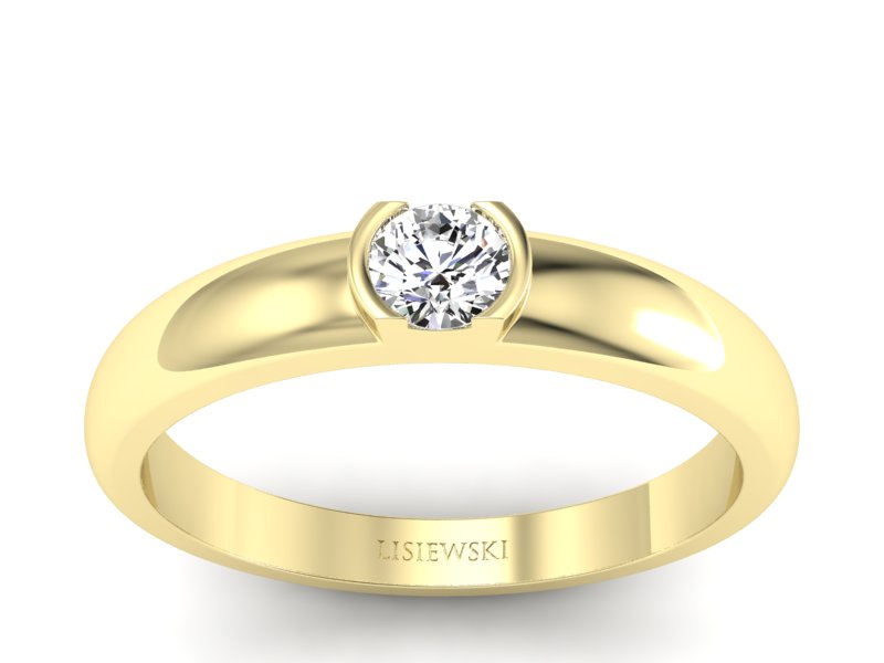 Pierścionek z diamentem żółte złoto - P15004z_Si2_H